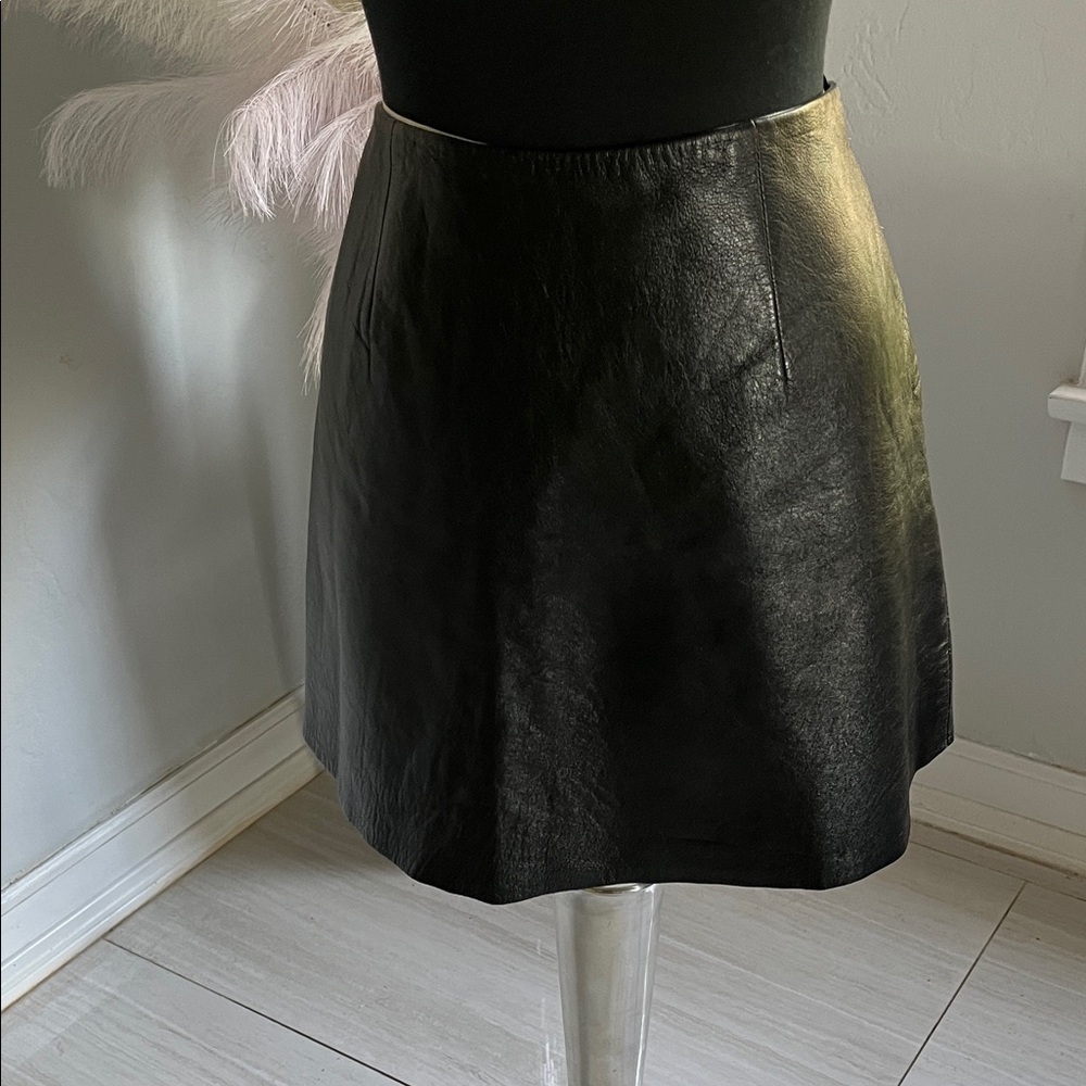 Women’s Black Faux Leather Mini Skirt